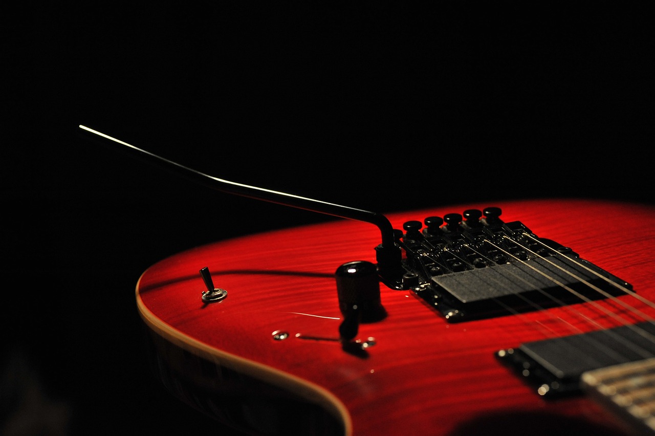 Dark red eletric guitar